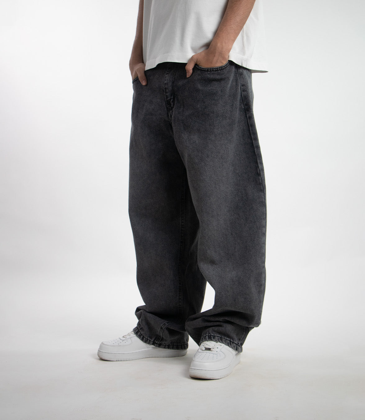 Essential Wide Denim - Acid Gray