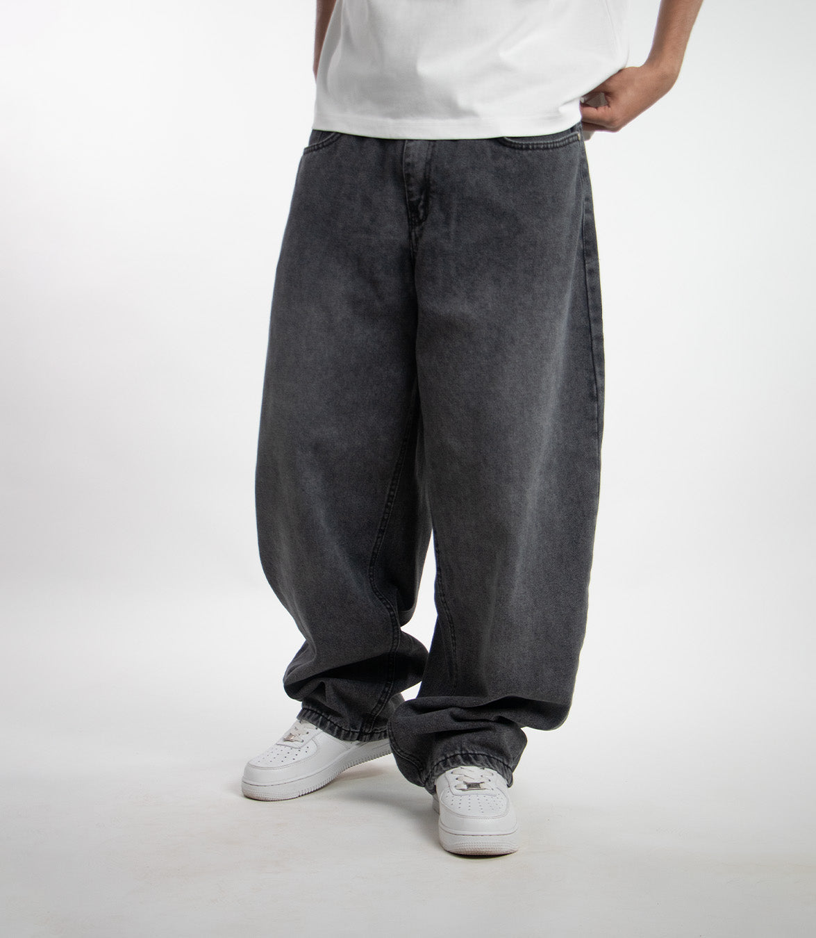 Essential Wide Denim - Acid Gray