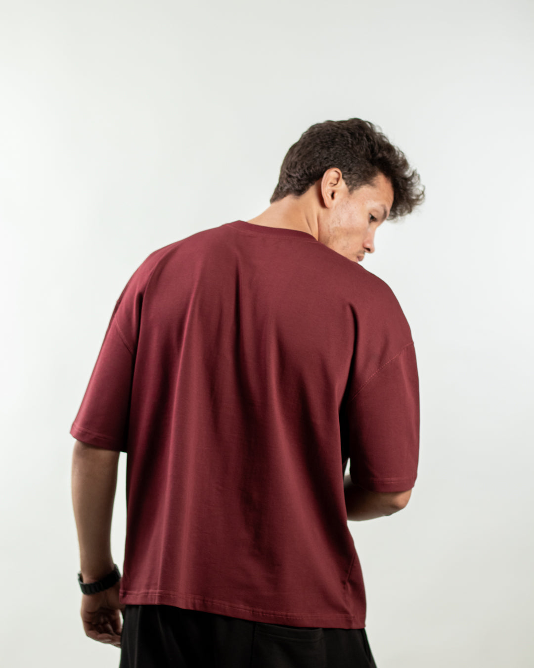 Boxy Fit Tee - Burgundy