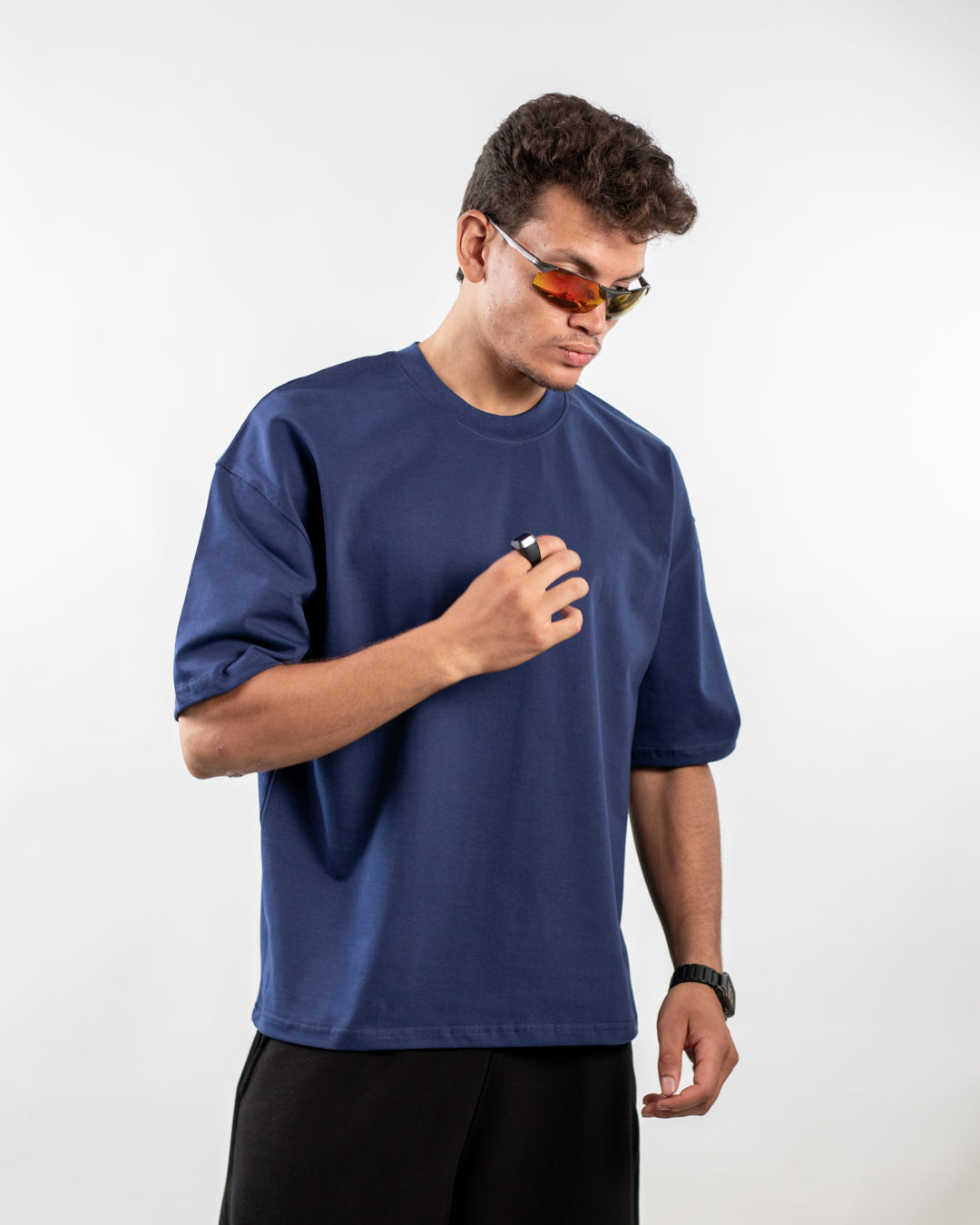 Boxy Fit Tee - Navy