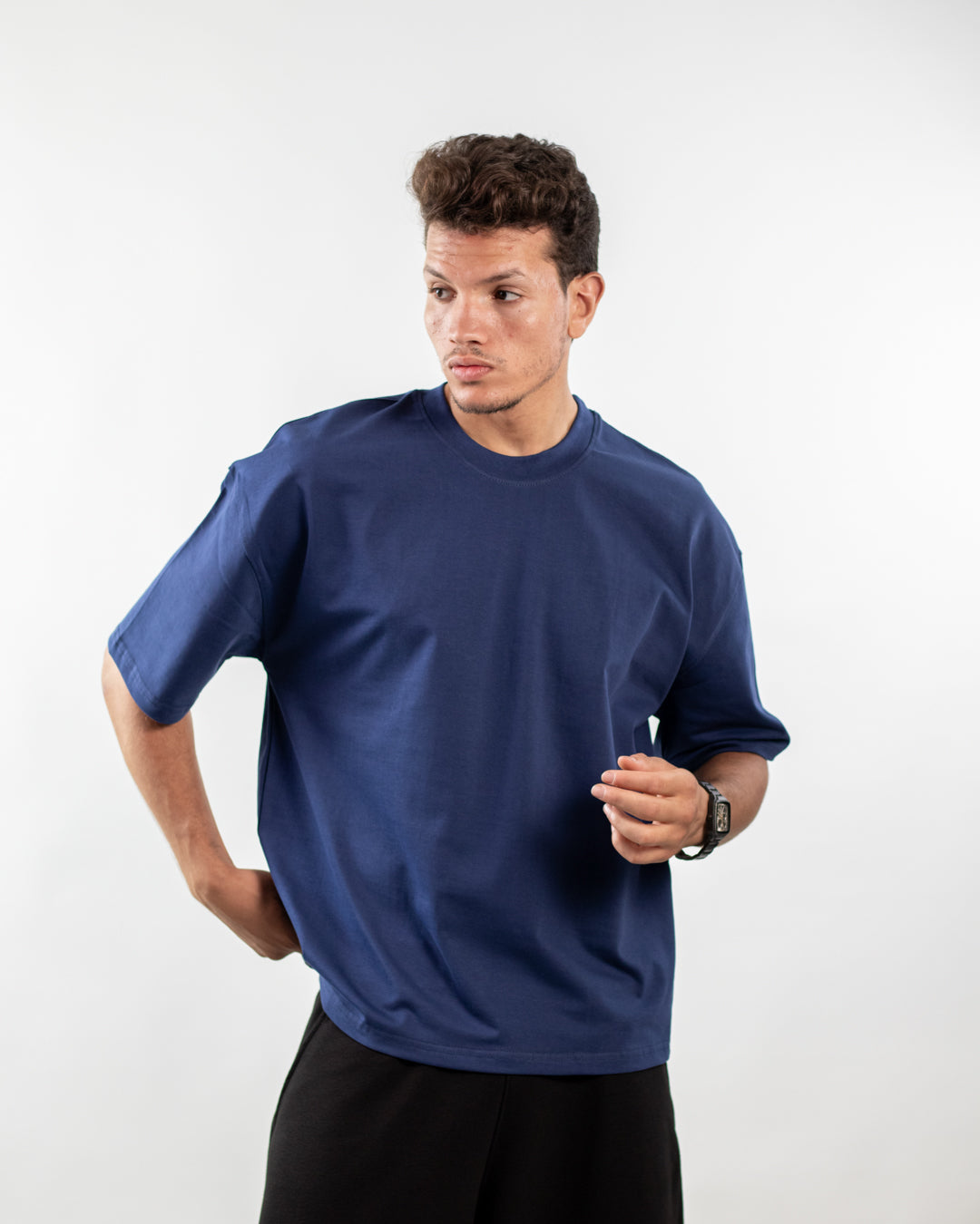 Boxy Fit Tee - Navy
