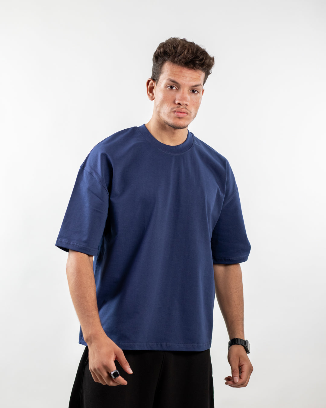 Boxy Fit Tee - Navy