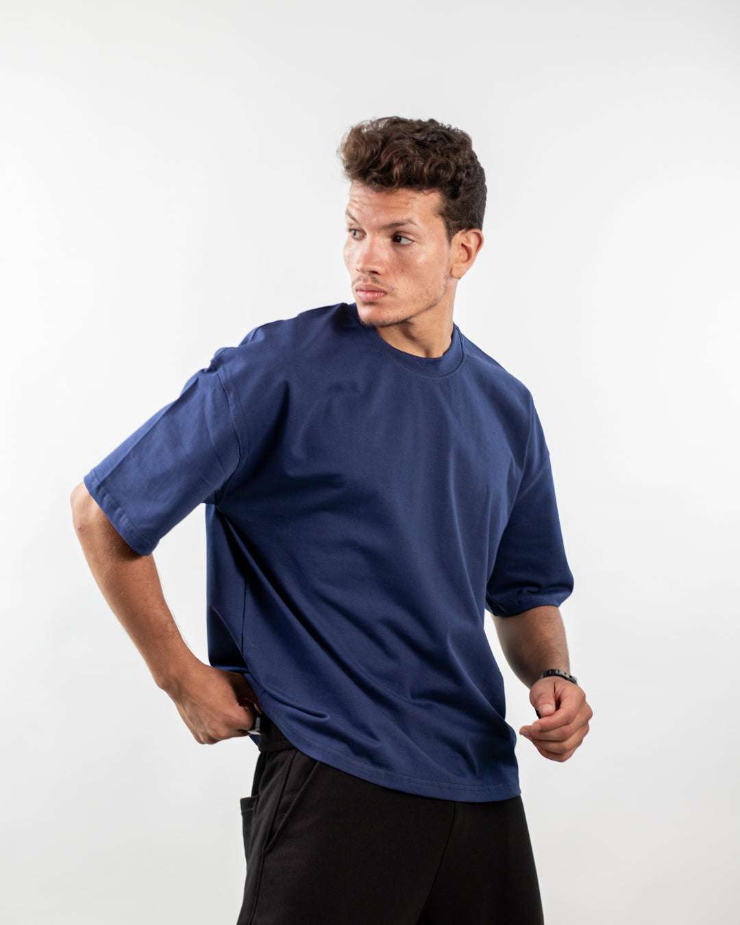 Boxy Fit Tee - Navy