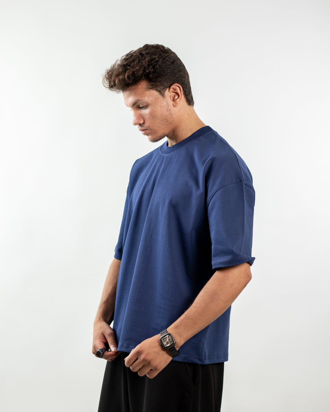 Boxy Fit Tee - Navy