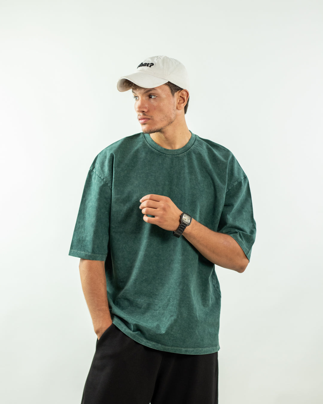 Oversized Tee – Washed Green