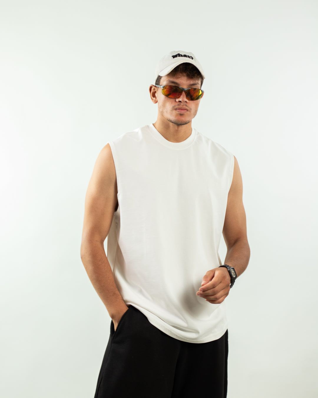 Sleeveless Tee - White