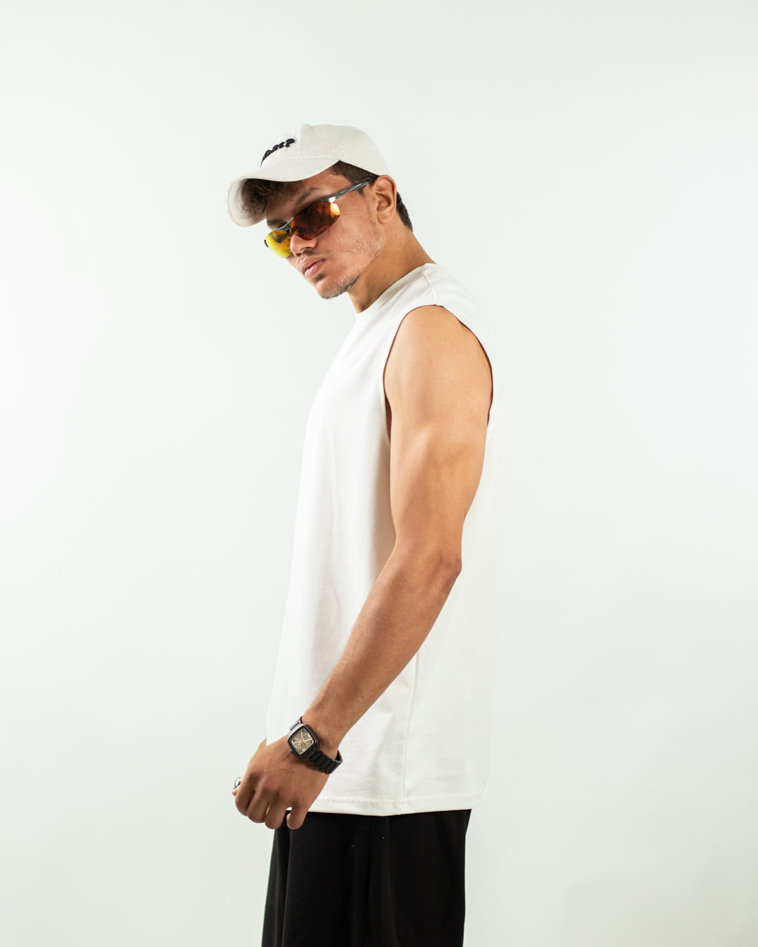 Sleeveless Tee - White
