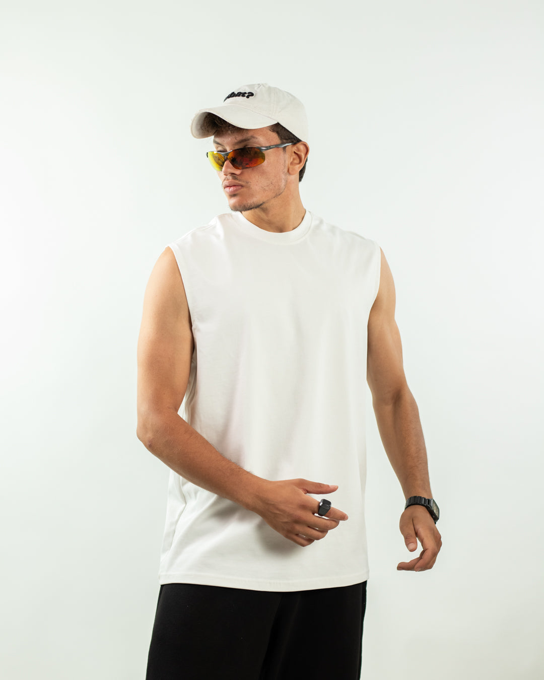 Sleeveless Tee - White