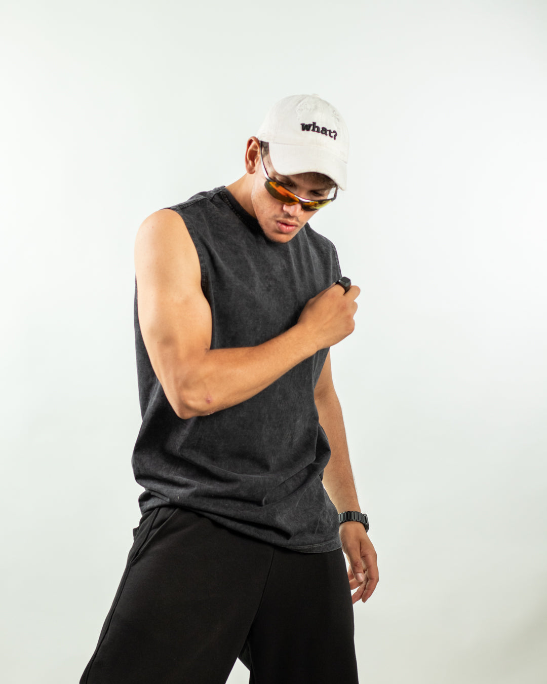 Sleeveless Tee - Acid Black