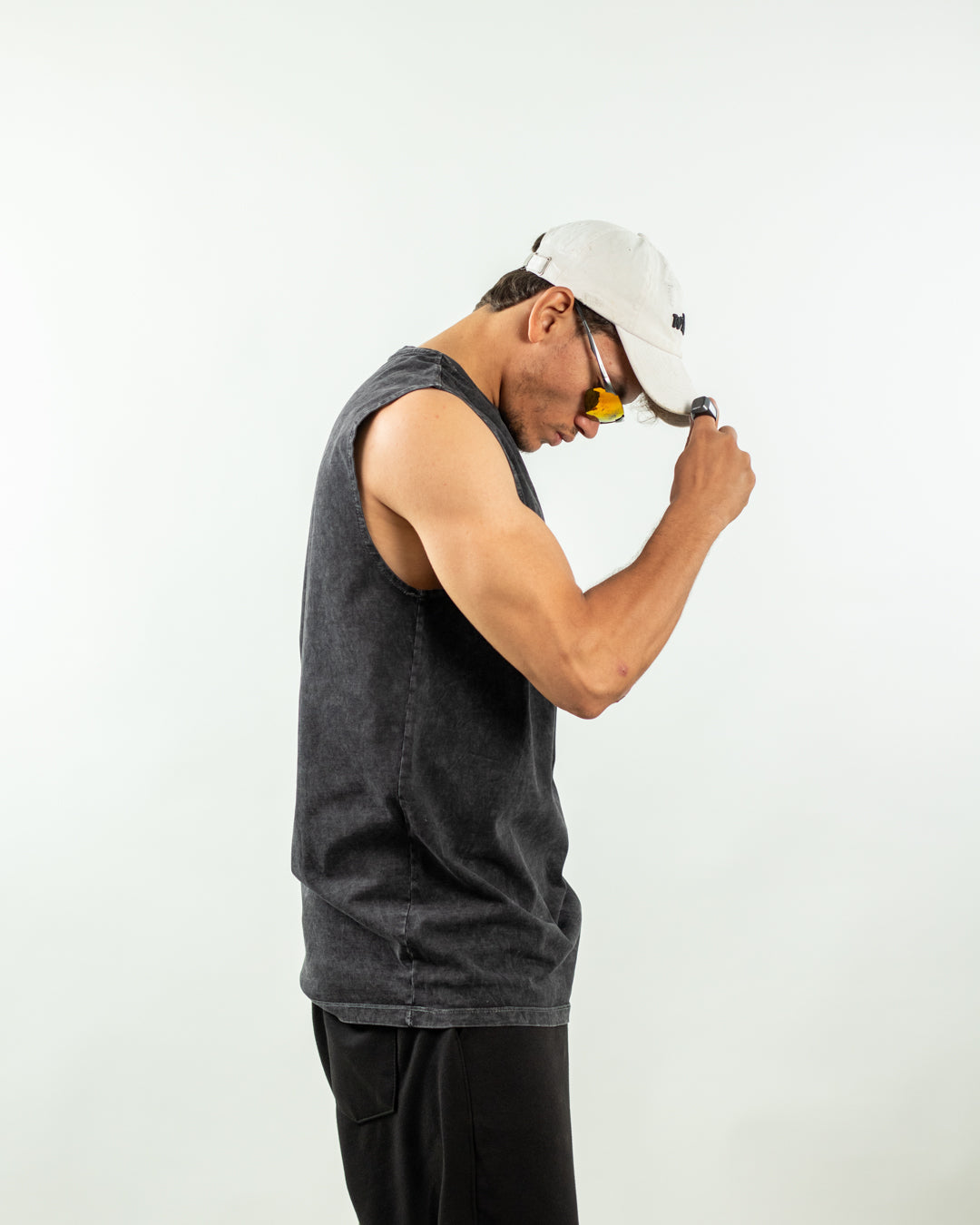 Sleeveless Tee - Acid Black