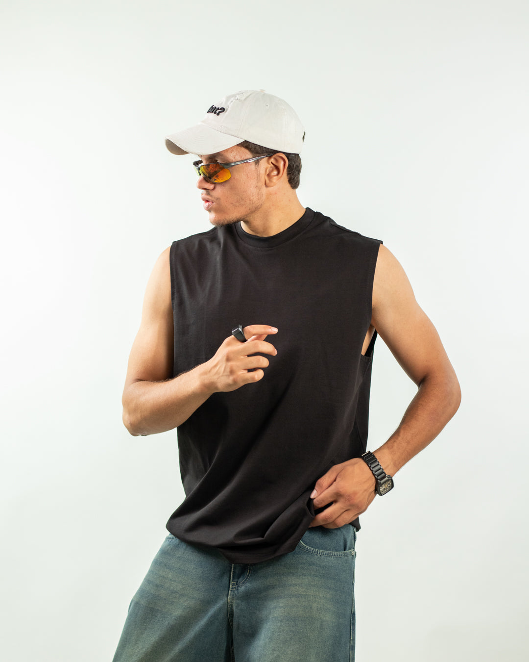 Sleeveless Tee - Black
