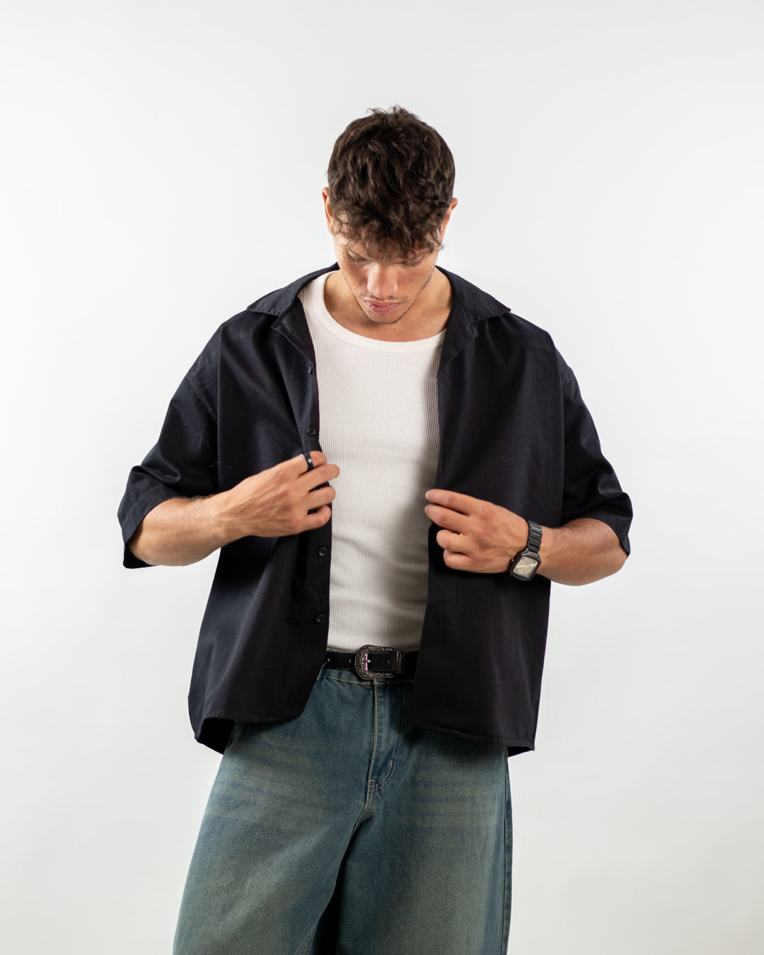 Core Boxy Shirt – Jet Black