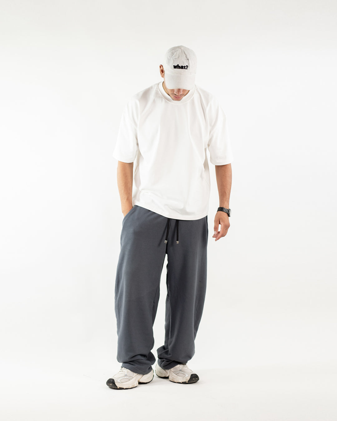 Unique Wide Leg Pants - Iron gray