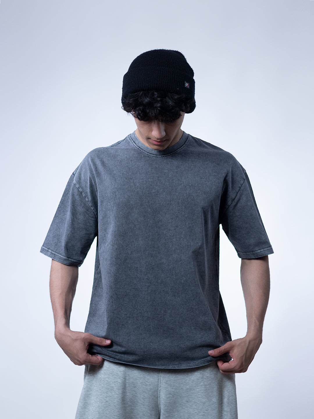 Oversized Tee – Washed Gray