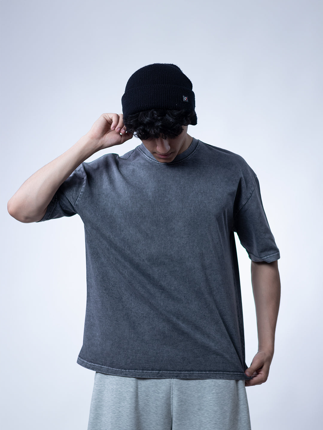 Oversized Tee – Washed Gray