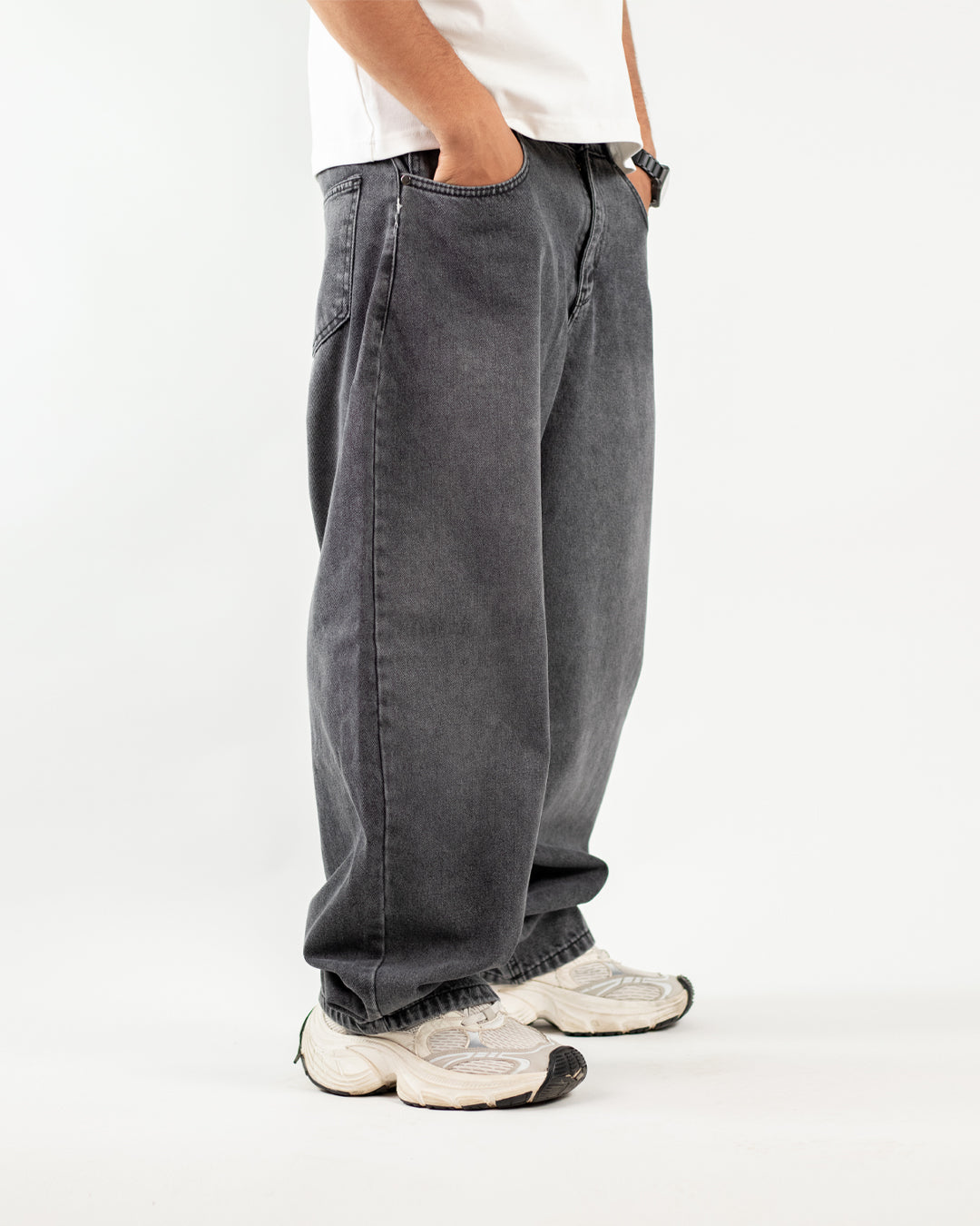 Essential Wide Denim - Acid Gray