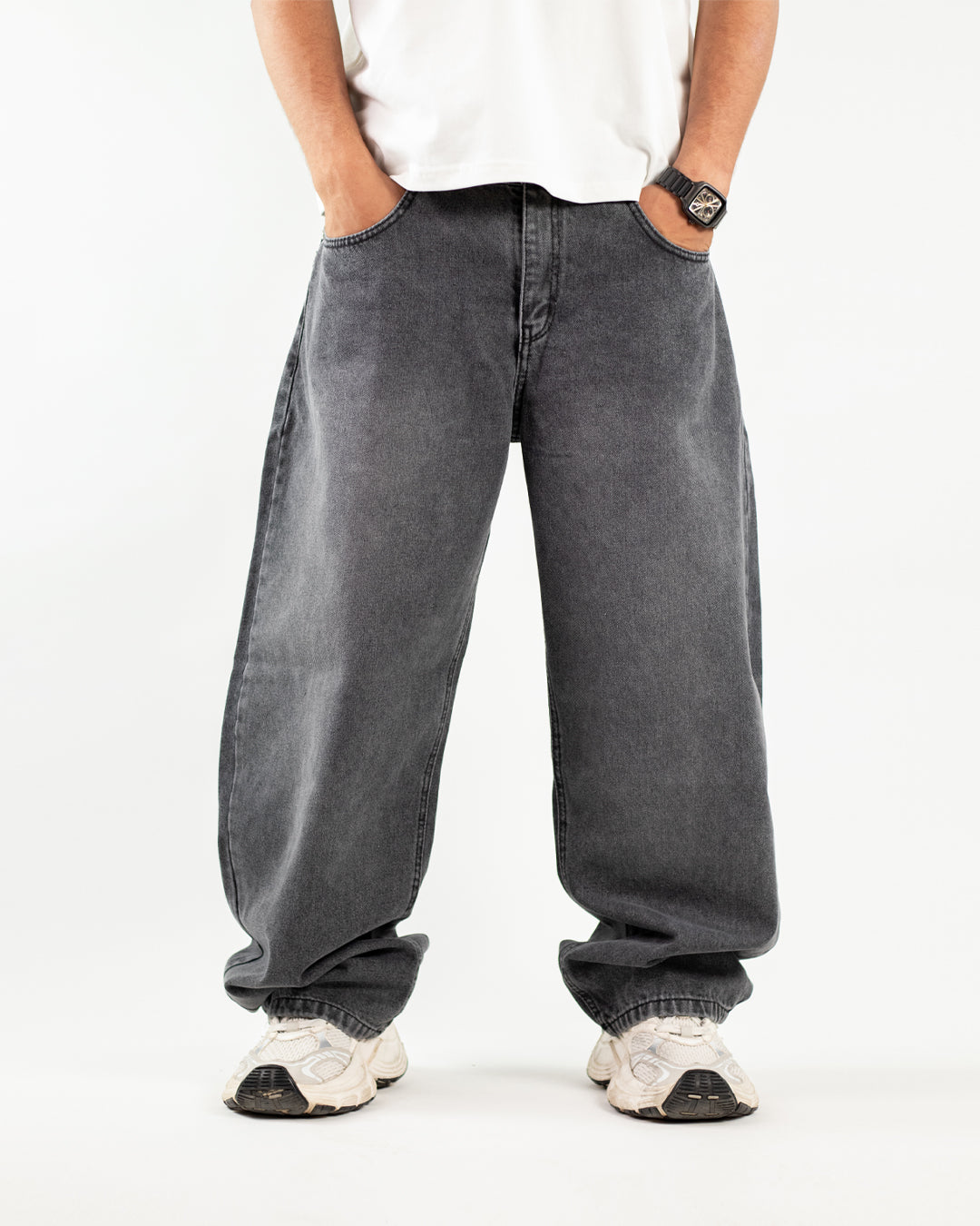 Essential Wide Denim - Acid Gray