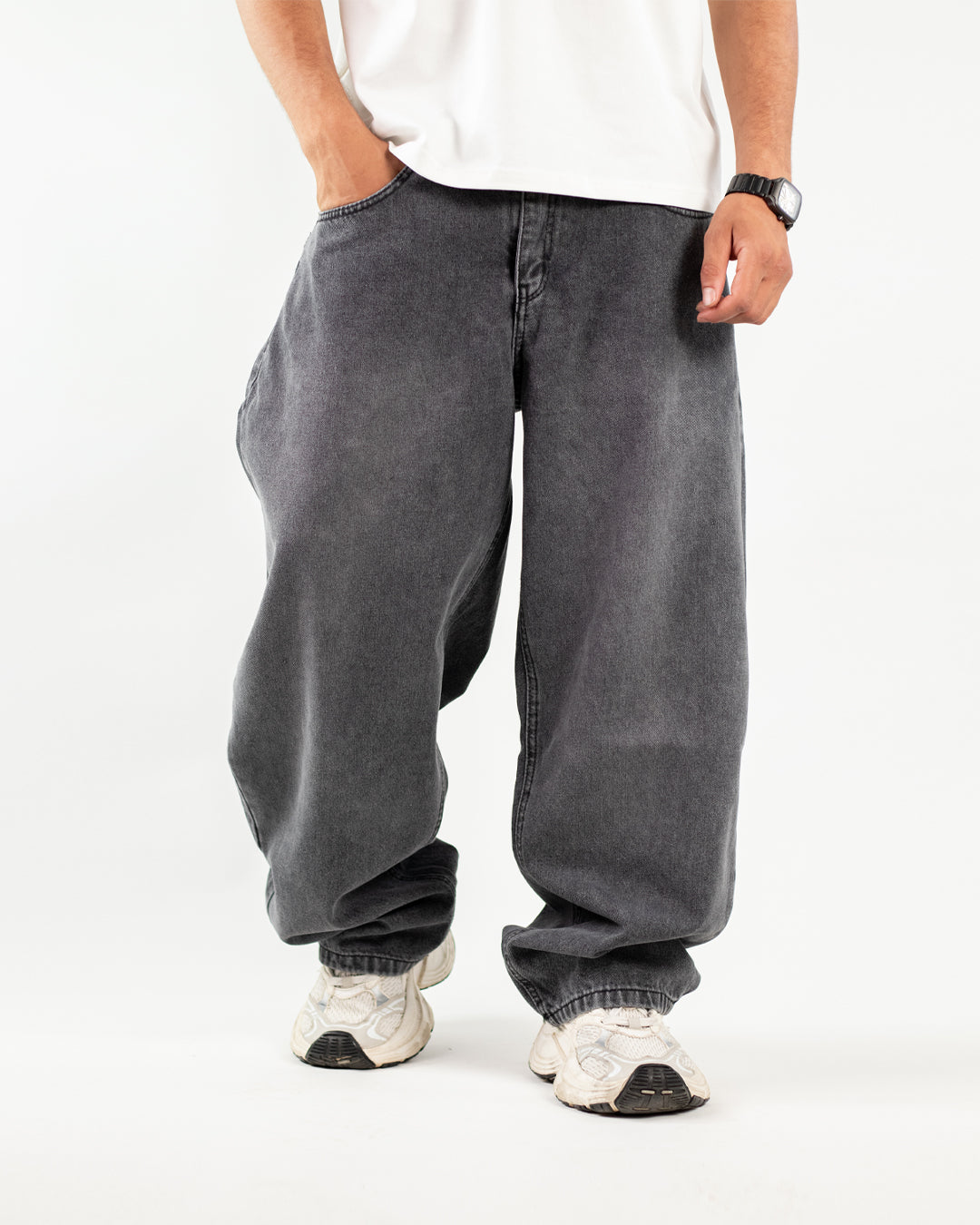 Essential Wide Denim - Acid Gray