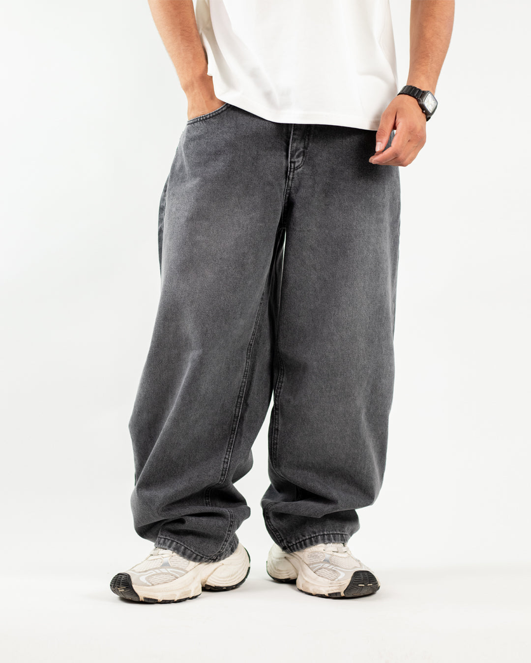 Essential Wide Denim - Acid Gray