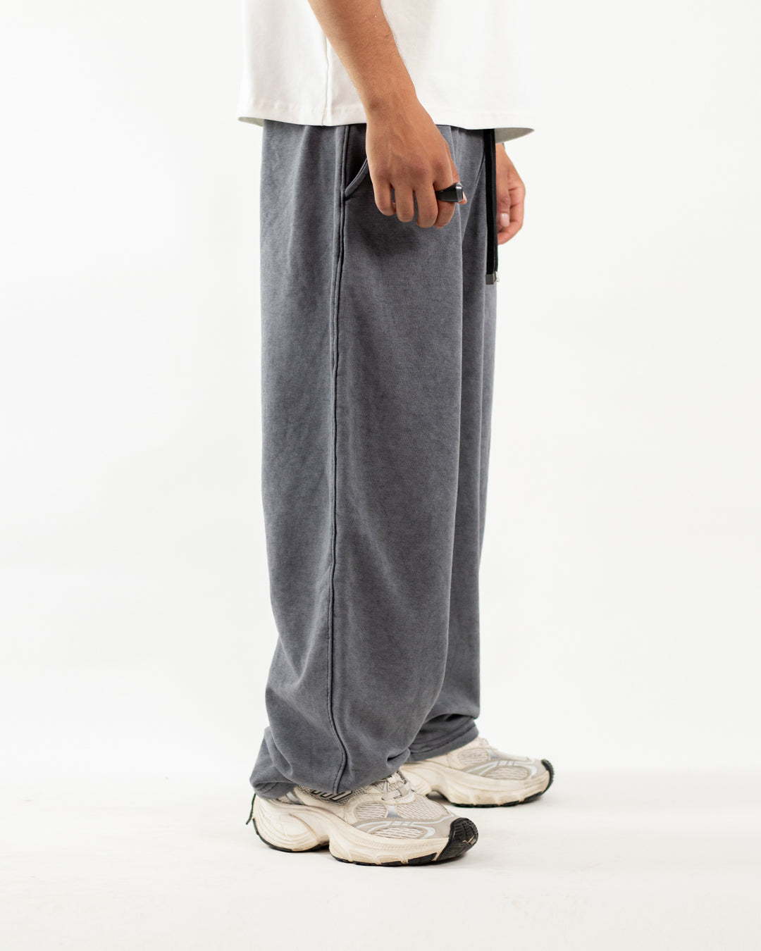 Unique Wide Leg Pants – Washed gray