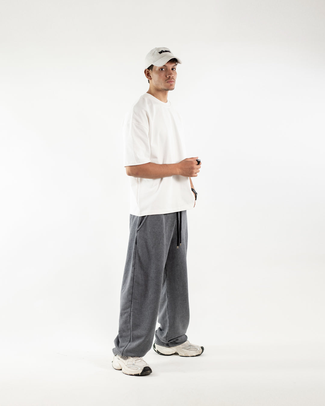 Unique Wide Leg Pants – Washed gray
