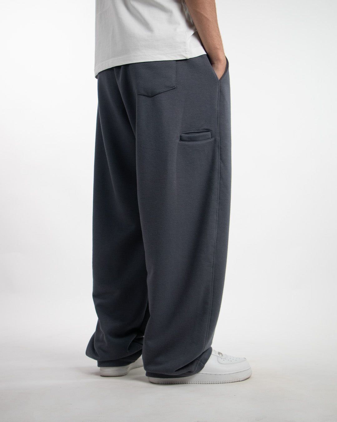 Unique Wide Leg Pants - Steel blue