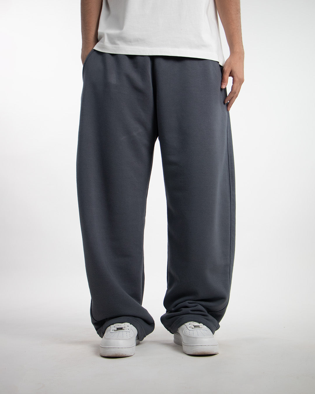 Unique Wide Leg Pants - Steel blue